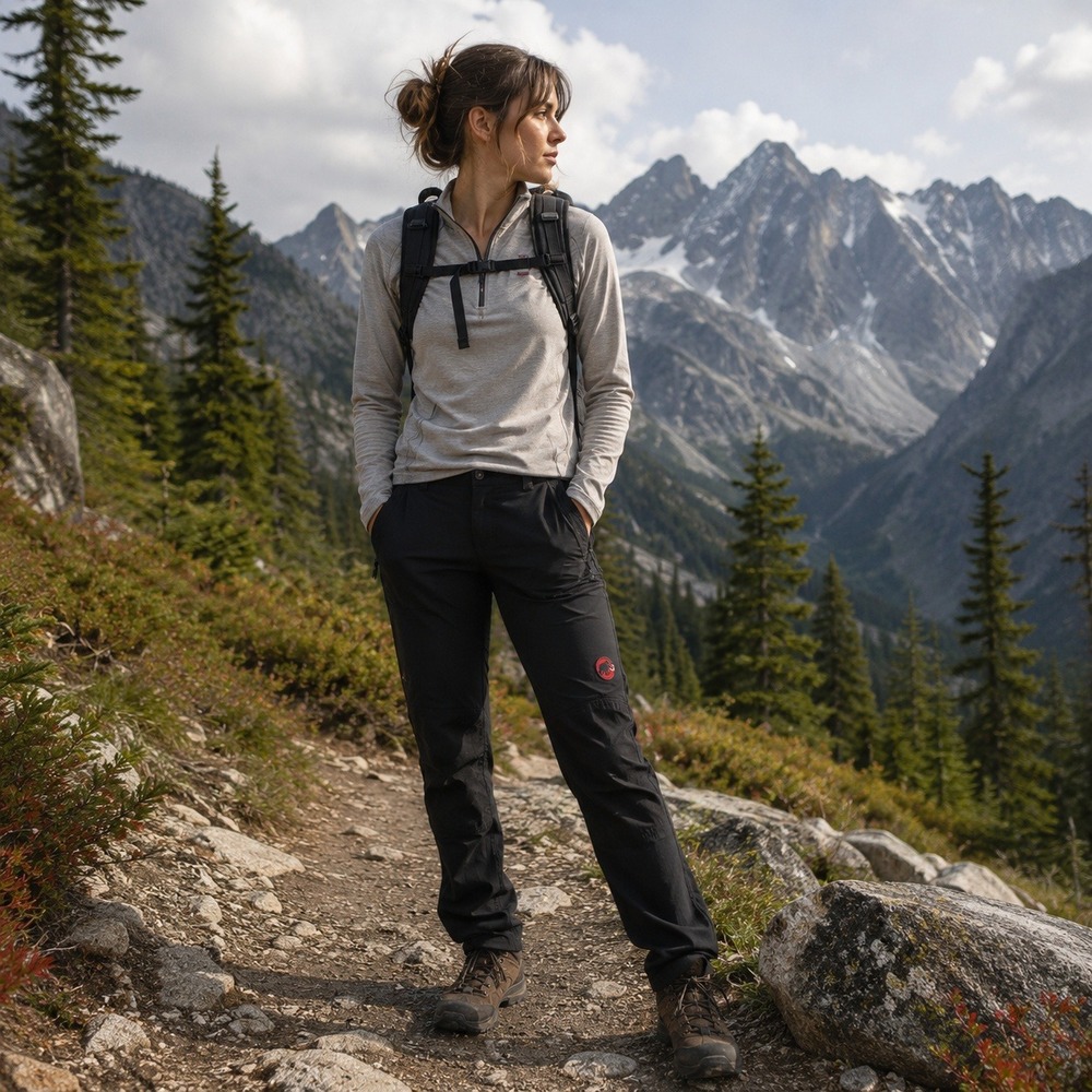 Mammut Womens Schoeller Dryskin Hiking Pants Sz 33x34 Softshell Outdoor Trekking